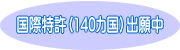 国際特許(140カ国)出願中